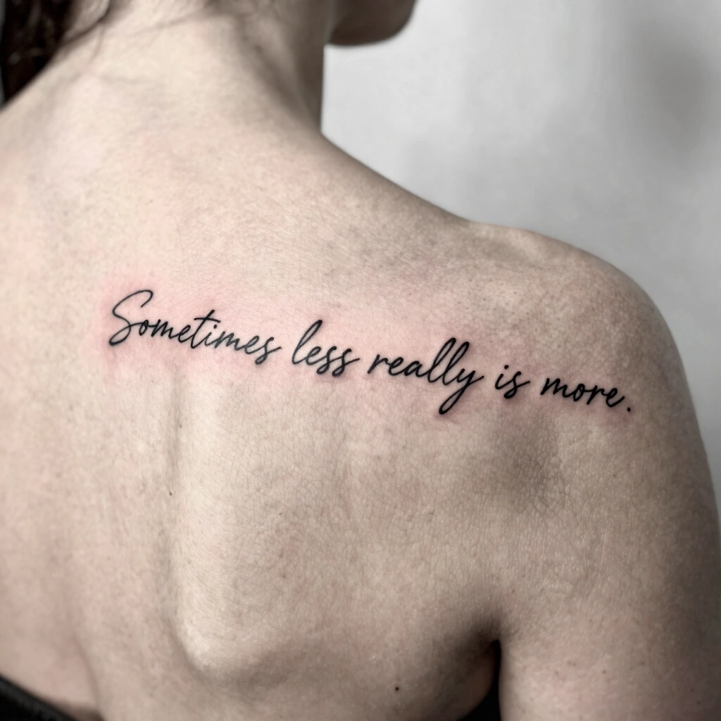 H2: Minimalist Script Along the Shoulder