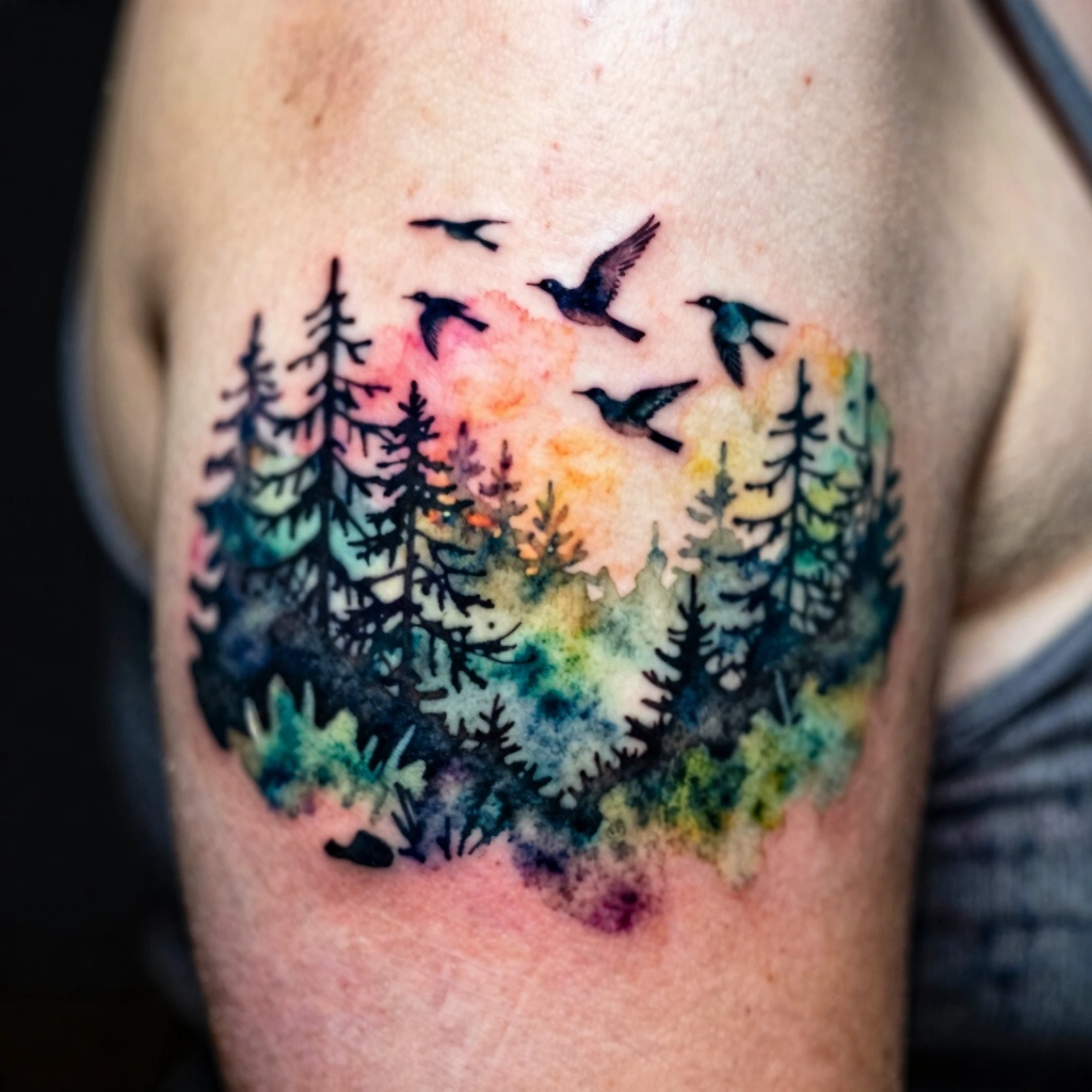 H2: Watercolor Nature Scene