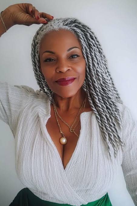 20 Hairstyles for Older Black Women with Gray Hair